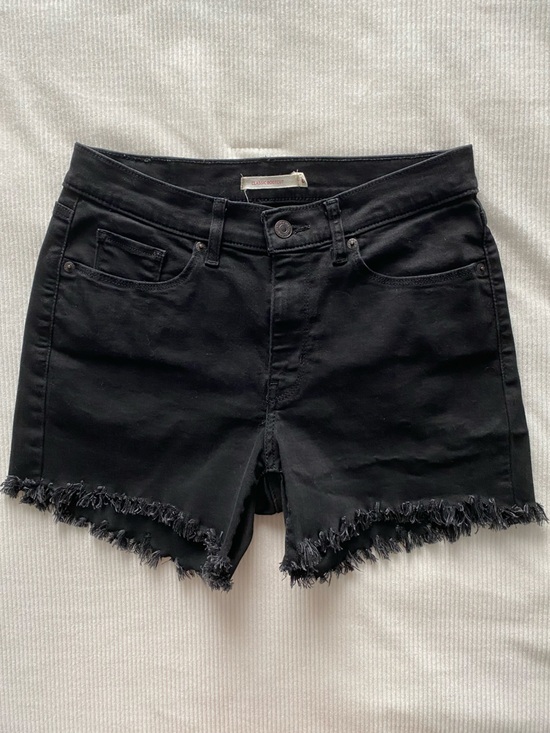 Levi's Pants - Levi's Black Frayed Hem Denim Shorts